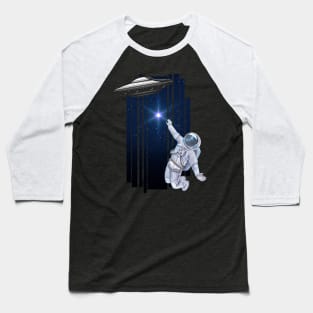 Ufo alien funny cute flying spaceship astronaut moon mars cosmic forest Baseball T-Shirt